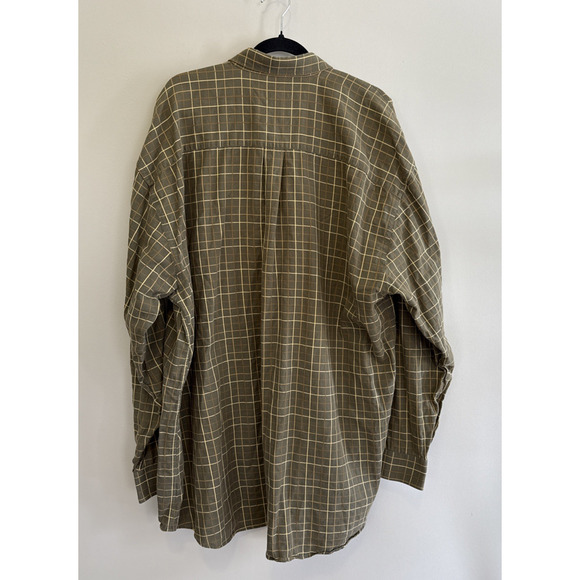 Cutter & Buck Mens 3XT Olive Plaid Long Sleeve Easy Care Button Down Shirt - Picture 5 of 8